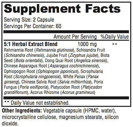 Serenity Now Supplement Facts