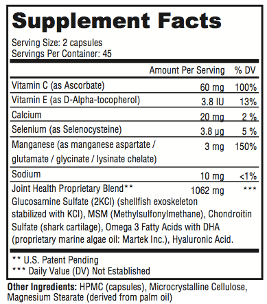 Joint Health Supplement Facts
